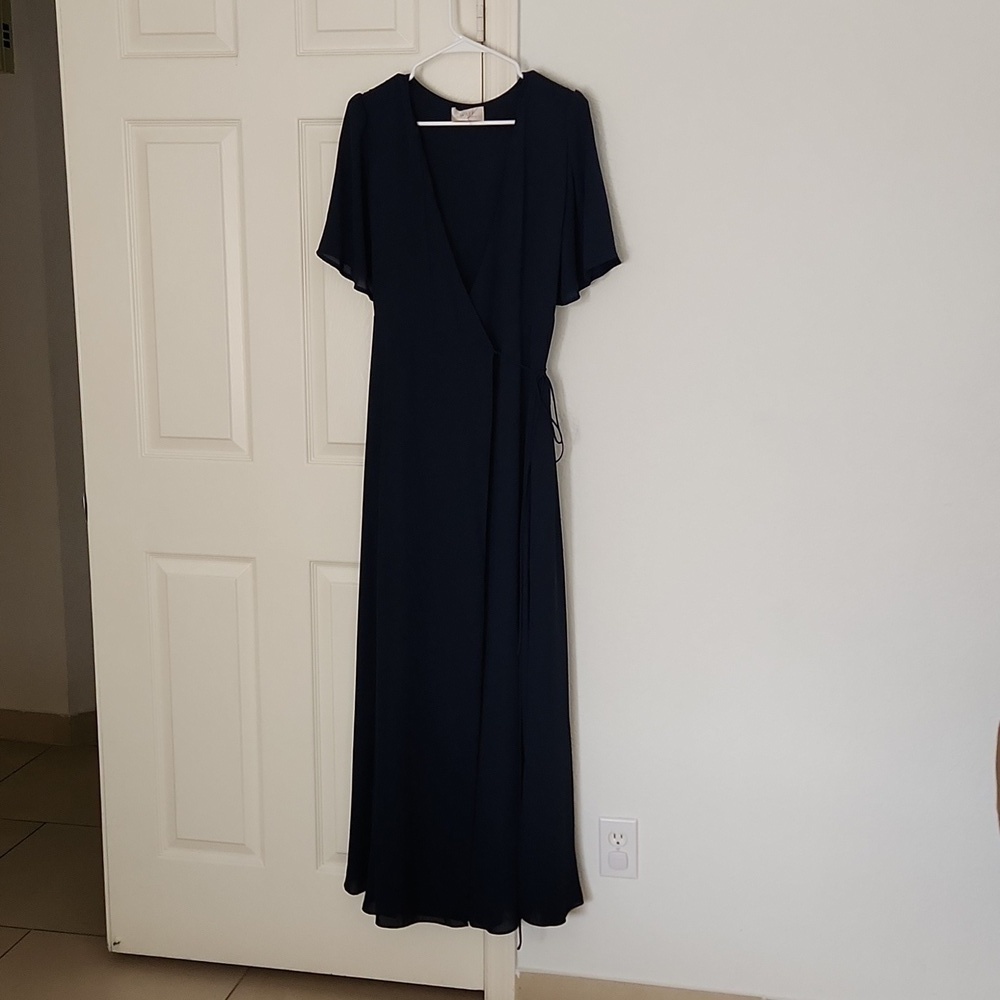 Wayf Blue Wrap Maxi Dress. Sz Small